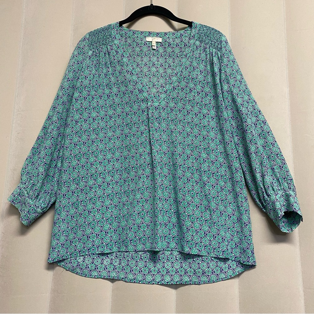 Joie Women’s Blouse Top XS 100% Silk Peasant Abstract Feminine Dainty